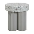 thumbnail image 3 of Pemberly Row Table d'Appoint Ronde en Pierre pour Intérieur / Extérieur, Gris, 3 of 6