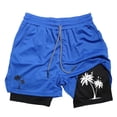 thumbnail image 3 of XFeng Men's 2 in 1 Swim Trunks, Print Board Shorts with Compression Liner, Quick Dry Beach Swim Shorts with Pockets, 3 of 3