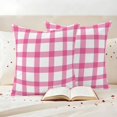 thumbnail image 3 of Pink and Pillow Covers 2 Pack White Checker Plaid Pillowcase Waterproof Outdoor Throw Pillow Cover for Patio Garden Square Cushion 16”x16”, 3 of 9