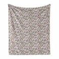 thumbnail image 1 of Magnolia Soft Flannel Fleece Throw Blanket, Exotic Floral Tree Burst into Magnolias Watercolor Style Pattern, Cozy Plush for Indoor and Outdoor Use, 70" x 90", Grey Pale Pink and Brown, by Ambesonne, 1 of 6