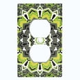 thumbnail image 2 of Metal Light Switch Plate Cover Mandala Green Black Flower Tile Pattern MDL059, 2 of 13