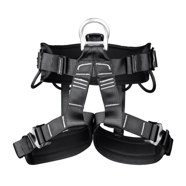 Asiento de arnés de correa de para para de incendios, trabajo alto, espeleología, en roca, equipo de c Negro Sunnimix Arnés de asiento de escalada