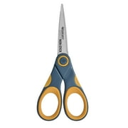 WESTCOTT Titanium Non-Stick Scissors, 5", Straight, for Craft, Gray/Yellow, 1 Count