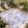 thumbnail image 2 of Outdoor Rug 3x5 ft Purple Hydrangea Outdoor Large Area Rug Non Slip Rubber Spring Flower Leaf Front Door Mat RV Rug Camping Carpet Patio Outdoor Rugs for Backyard Balcony Deck Porch Indoor, 2 of 9