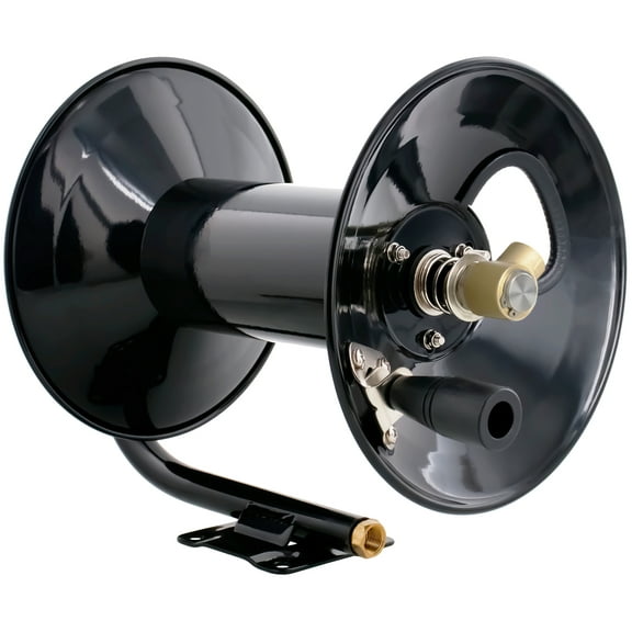 Steel Dragon Tools 4000 PSI 100' Black Powder Coated Pressure Washer Hose Reel