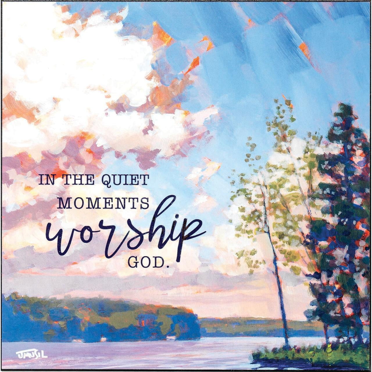 Quiet Moments Worship Vibrant Watercolor Lake 12 X 12 MDF Decorative ...