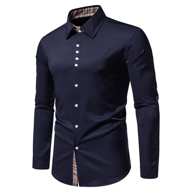 Qiopertar Liquidation à Moins de 5$ Chemise Décontractée Patchwork à Boutons Manches Longues Col Rabattu en Solde