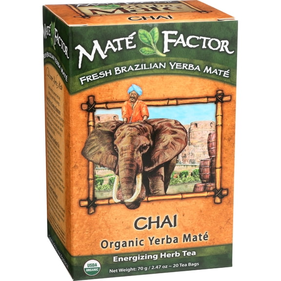 (Pack of 6) mate Factor Organic yerba Mate Chai, 2.47oz