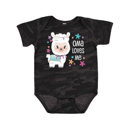 

Inktastic Oma Loves Me- Cute and Happy Llama Gift Baby Boy or Baby Girl Bodysuit