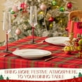 thumbnail image 3 of Christmas Rectangle Red Plaid Tablecloth - 60 x 84 Inch - Checkered Water Stain Resistant Table Cover, Washable Polyester Table Cloths for Xmas Dinner/Party Decoration/Holiday, 3 of 7