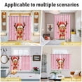 thumbnail image 6 of Merry Christmas Kitchen Curtains 84 Inch Length, Pink Winter Xmas Hat Deer Snowflake Grommet Top Bedroom Living Room Curtains, Light Filtering Cafe Curtain Drapes 2 Panels Set 104''x84'', 6 of 9