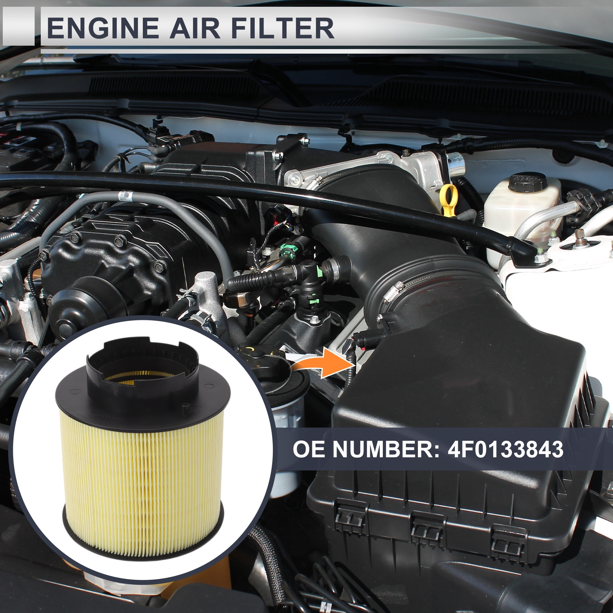 Unique Bargains Car Engine Air Filter No.4F0133843 for Audi A6 Base 3.2L 2006-2011