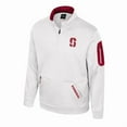 thumbnail image 2 of Men's Colosseum White Stanford Cardinal Mainframe Quarter-Zip Fleece Jacket, 2 of 3