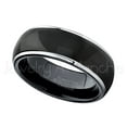 thumbnail image 2 of 2-tone Dome Tungsten Ring - Polished Finish Black Ion Plated Comfort Fit Tungsten Carbide Wedding Ring - Men's Anniversary Ring - TN123s10.5, 2 of 3