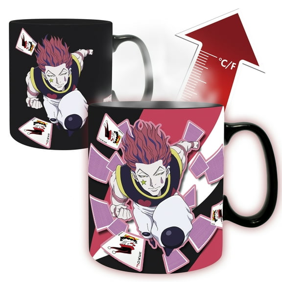 ABYstyle Hunter x Hunter Coffee Mug - 16 Fl Oz Heat Change Coffee Cup Featuring Gon & Hisoka - Anime Merch Color Changing Mug - Ideal Tea Cup for HunterxHunter Merch Collectors