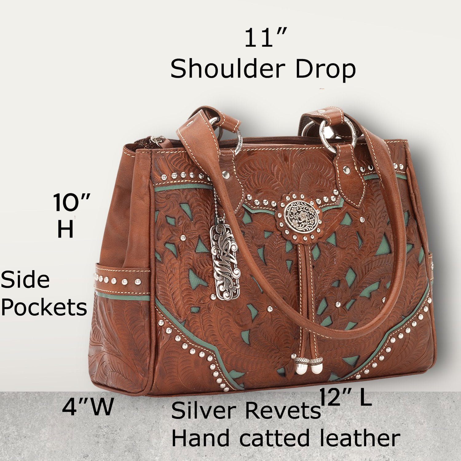 Amazon.com: American West Leather - Multi Compartment Tote Bag -Purse  Holder Bundle (Antique Brown - Lady Lace) : Clothing, Shoes & Jewelry