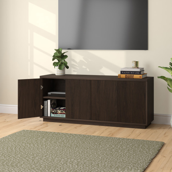 Hanson Rectangular TV Stand for TV's up to 65" in Alder Brown
