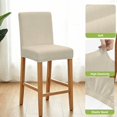 thumbnail image 4 of Cream Thin Lines Bar Stool Covers - Stretch Dining Chair Covers Set of 4, Modern Striped Minimalist Bar Chair Cover Removable Counter Stool Pub Chairs Slipcovers Protectors for Kitchen/Cafe, 4 of 9
