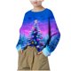 thumbnail image 5 of Blusas y camisas de manga larga con cuello redondo Camisa para niños Camisa de manga larga con estampado navideño Cuello redondo Top corto holgado de moda Top de poliéster para niña, 5 of 8