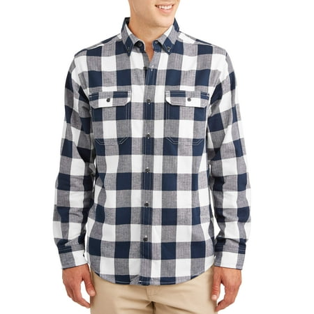 George Men's and Big Men's Long Sleeve Super Soft Flannel Shirt, up to size (Best Fitting Flannel Shirts)