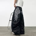 thumbnail image 4 of Mrmall Mens Baggy Jeans Wide Leg Loose Fit Graphic Print Y2K Hip Hop Streetwear Denim Pants, 4 of 6