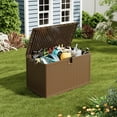 thumbnail image 2 of Gaderth Boîte de Terrasse en Résine, Boîte de Rangement Extérieure, Boîte de Rangement de Patio Imperméable de 120 Gallons, Banc de Rangement Verrouillable pour Livraison de Forfaits Meubles de Patio Coussins Outils de Jardin Intérieur Extérieur, 2 of 9