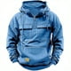 thumbnail image 3 of Suéter con capucha de color sólido para hombre de primavera y otoño, abrigo de suéter de cuero con múltiples bolsillos y deportes para jóvenes, 3 of 6