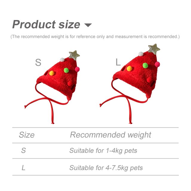 Diadema navideña para perros y gatos para vestir cachorros de invierno Accesorio para mascotas (Red Hat S) Likrtyny Para estrenar