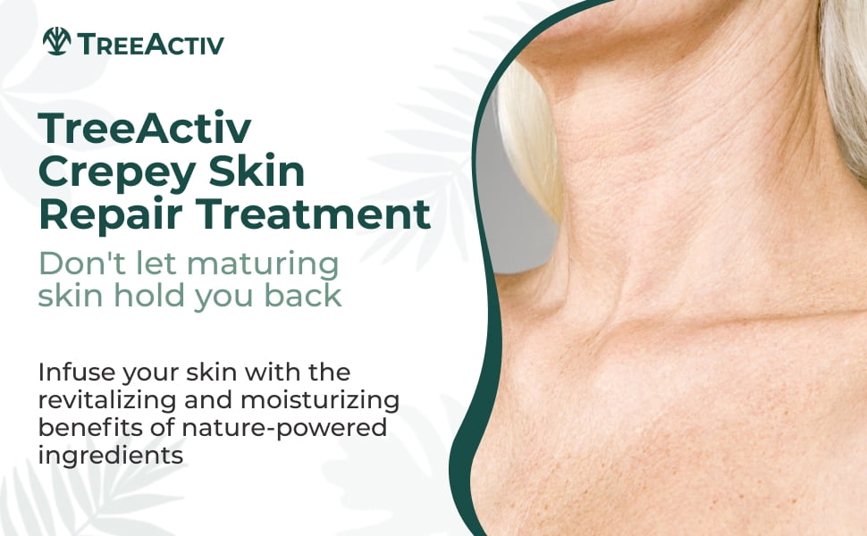 TreeActiv Crepey Skin Repair Cream, 2-Pack, Firming Cream For Face and Neck, Skin Firming and Tightening Lotion with Hyaluronic Acid, Designed to Hydrate Dry, Crepey-Looking Areas, 1000+ Uses