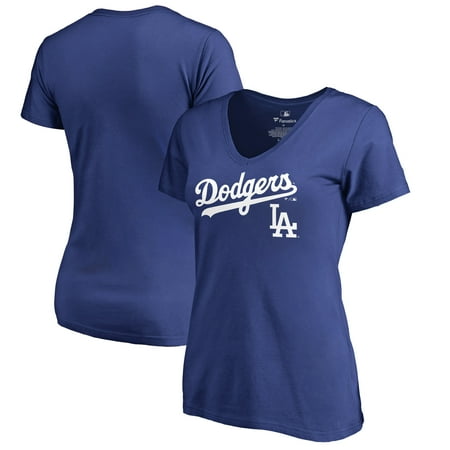 Los Angeles Dodgers Fanatics Branded Women's Team Lockup V-Neck T-Shirt -