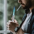 thumbnail image 3 of Clearance Torch Lighters! Torch Lighters Butane Refillable Windproof, Straight Flush Blue Flame Lighter, Windproof Gun Lighters,Torch Lighters, Inflatable Gas Windproof Lighter Rechargeable Lighter, 3 of 5