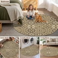 thumbnail image 5 of Traditional Morocco Round Area Rug 3Ft Washable Small Circle Rugs for Kitchen Entryway, Vintage Abstract Geometric Art Brown Non-Slip Carpet Floor Mats Indoor Outdoor Carpet Runner Home Decor, 5 of 8