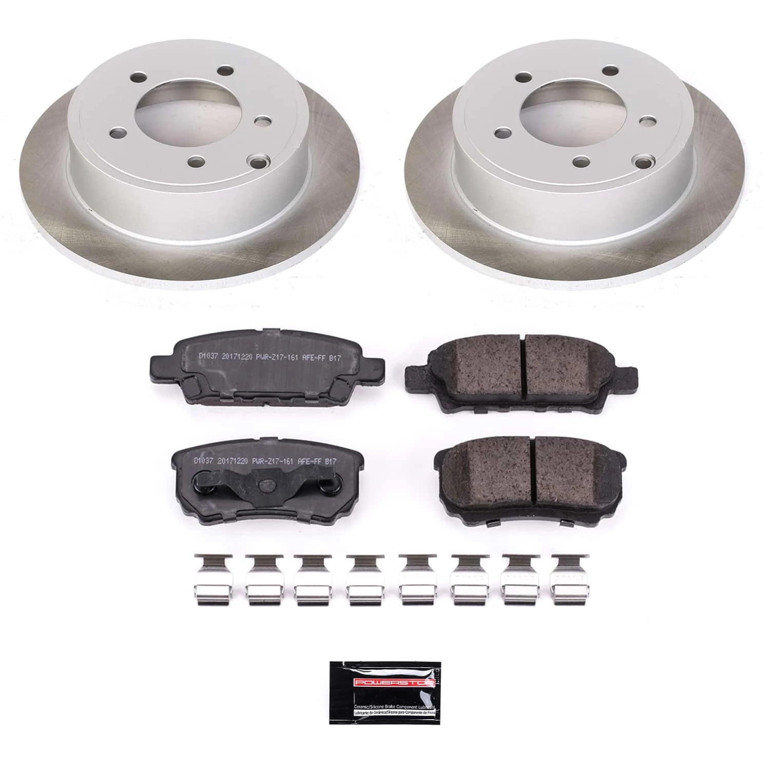 PowerStop Rear Semi-Coated Rotor and Low-Dust Ceramic Brake Pad Kit SC3033