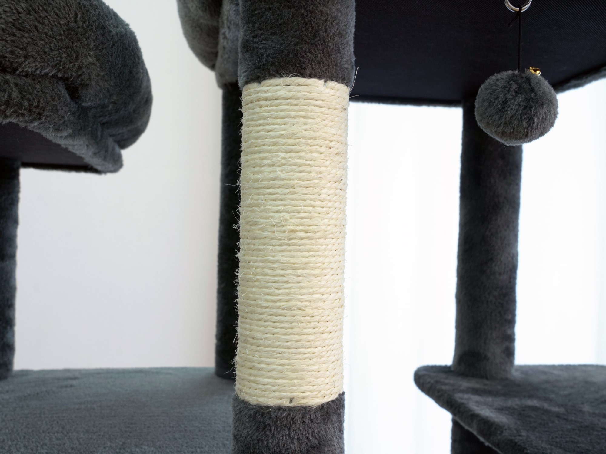 Vibrant Life Heavy Duty 7-Level 70" Cat Tree with Three Condos and Hammock, Dark Gray