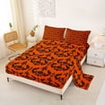 thumbnail image 2 of jejeloiu Bold Damask Queen Sheets,Modern Floral Queen Sheet Sets For Adults,Orange Black,4 Pieces,1 Flat Sheet, 1 Fitted Sheet and 2 Pillowcases, 2 of 6