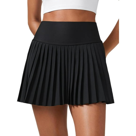 Women's High Waisted Pleated Tennis Skirts with Pockets Tummy Control Casual Liner A Line Workout Golf Skorts