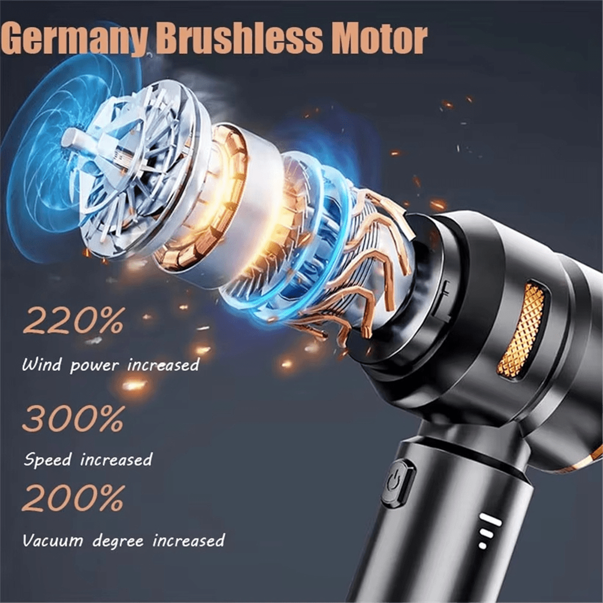 Car Vacuum Cleaner Portable High Power Handheld Brushless Motor Cleaning Machine Air Duster for Home Appliance Silver,1 * Vacuum cleaner 1 set * Accessories 1 * USB-C Charging Cable,Silver