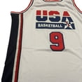thumbnail image 4 of Camisetas de baloncesto 1992 EE. UU. 23 9 Camiseta SPACE JAM Costura bordado barato Alta calidad Ropa deportiva al aire libre Blanco Azul película, 4 of 5