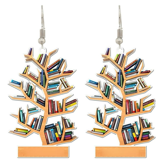 2022 Acrylic Decorative Book Lover Heart Librarian Decorative Earrings For Her Librarian Book Bookworm Acrylic Earrings Hoop Earring Set Jewelry for Women Big Stud Earrings Earrings for Sensitive Ears
