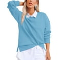 thumbnail image 7 of Hanen Women's Casual Crew Neck Sweatshirt Loose Soft Long Sleeve Pullover Tops, 7 of 7