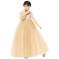 thumbnail image 3 of Ekidsbridal V-Back Flower Girl Dresses with Tulle Sleeves for Weddings Beauty Pageants Baptism Ballroom Gown 249 12, 3 of 6