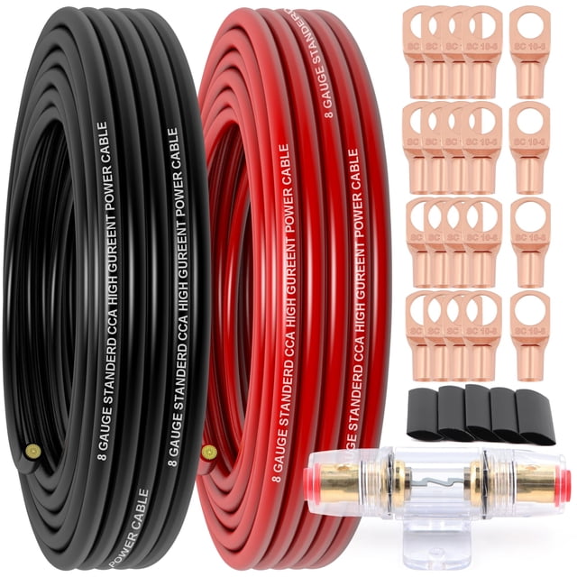 Wire Xaugiry calibre 8 (25 pies rojo+25 pies negro) CCA Copper