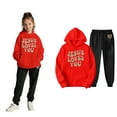 thumbnail image 5 of Teen Jesus Loves You Hoodies Long Sleeve Comfy Graphic Hoodies Loose Pullover and Jogger Sweatpants 2 Pcs Fall Winter Clothes Clothes for Teen Girls 11-12 Years Cute&nbsp;Boys Girls&nbsp;Clothing, 5 of 6