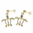 thumbnail image 1 of 14k yellow gold ball dangle Hawaiian 15.90mm honu turtle earrings, 1 of 3