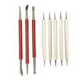 thumbnail image 3 of OULII 8Pcs Ceramic Trim Tool for Sculpture and Craft Projects Wood and Stainless Steel Embossing, 3 of 8