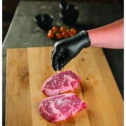 EG 10PK Disposable Nitrile BBQ Gloves for cooking, grilling and kitchen use , Black Color, One Size Fits Most.