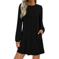 thumbnail image 2 of PRETTYGARDEN Fall Dresses for Women Long Sleeve Mini Short Flowy A Line Casual Holiday Party Tunic Dress Fashion Clothes, 2 of 5