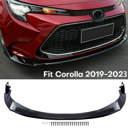 Front Bumper Lip Spoiler Custom Fit for Toyota Corolla 2019-2023 Glossy Black