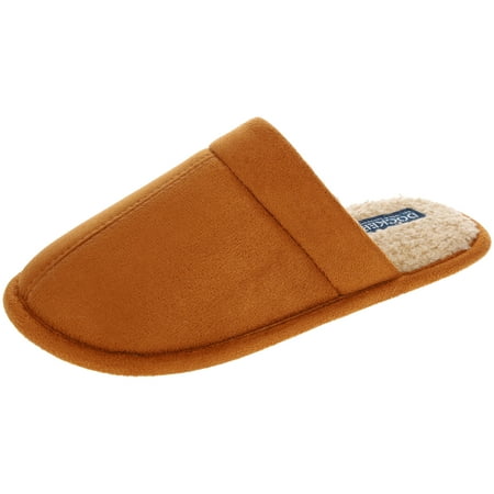 Dockers Boy's Scuff Slippers, Microsuede Slip-On, Tan, Size 11/12
