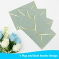 thumbnail image 4 of HELIAHOO 50 Pack Sage Green Envelopes 5x7 Envelopes for Invitations with Gold Border, Self Adhesive A7 Envelope with V-Flap for Greeting Cards, Invitation Envelope for Wedding, Graduation, AZ83-2469, 4 of 6